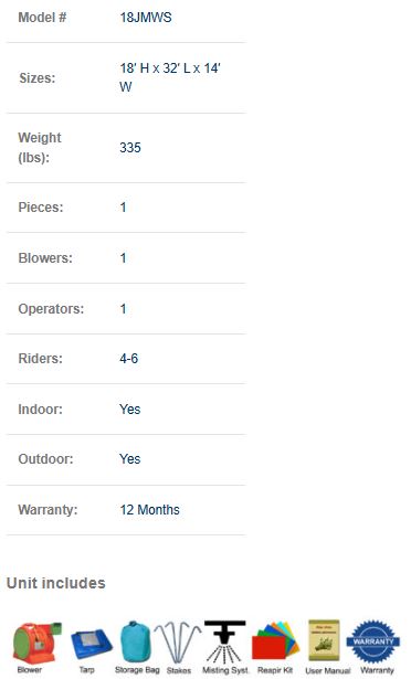 18 FT Jamaica Wave Wet &amp; Dry Inflatable Water Slide (Includes Blower)