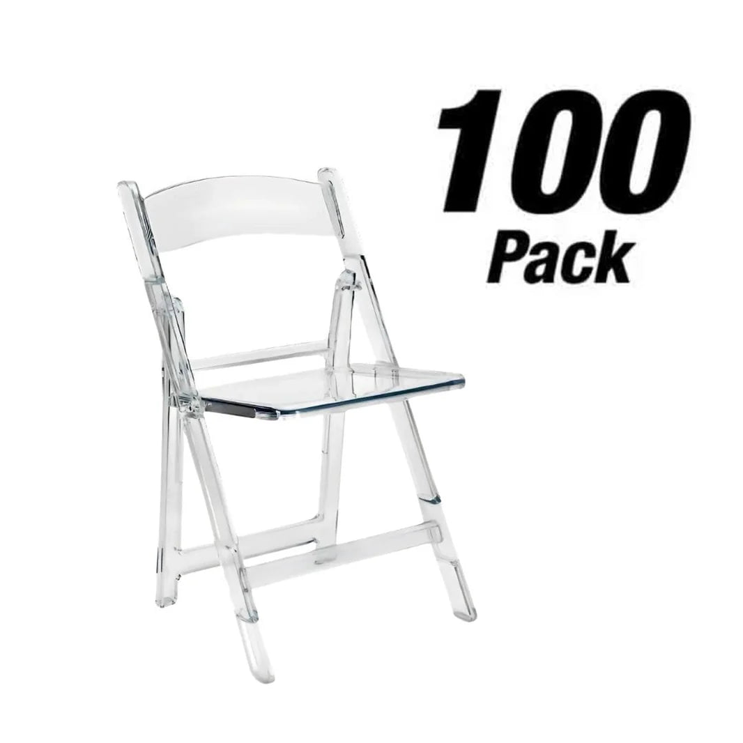 100 Chair Pack Clear Resin Folding Chair FREE Shipping Main image