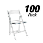 100 Chair Pack Clear Resin Folding Chair FREE Shipping