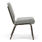 Silla de iglesia Serenity Seating - Tela gris/Estructura de veta dorada - 53 cm de ancho