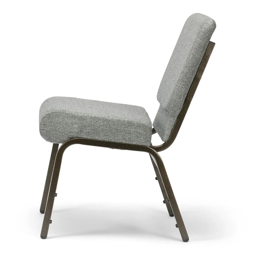 Serenity Seating Church Chair - Gray Fabric/Gold Vein Frame - 21'' Wide