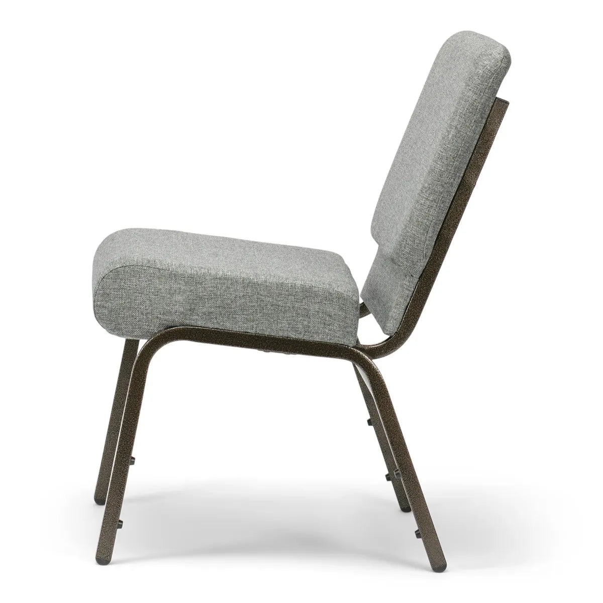 Silla de iglesia Serenity Seating - Tela gris/Estructura de veta dorada - 53 cm de ancho