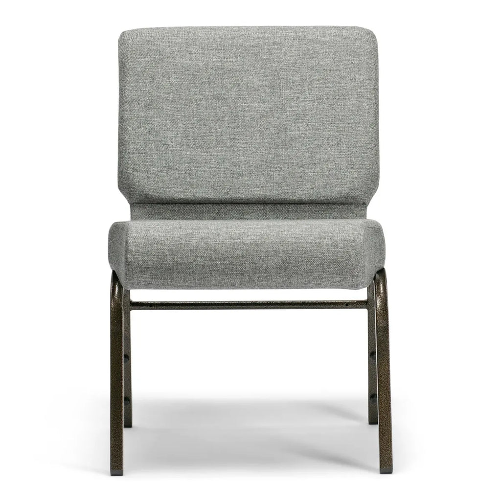 Serenity Seating Church Chair - Gray Fabric/Gold Vein Frame - 21'' Wide