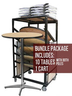 30'' Wooden Cocktail Table and Cart Bundle 10Pcs 1-Cocktail Table Dolly