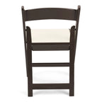 Dark Brown Resin Folding Chair with Ivory Pad - 1102 lb Capacity - 3 Year Warranty