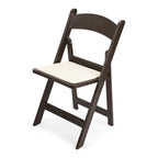Dark Brown Resin Folding Chair with Ivory Pad - 1102 lb Capacity - 3 Year Warranty