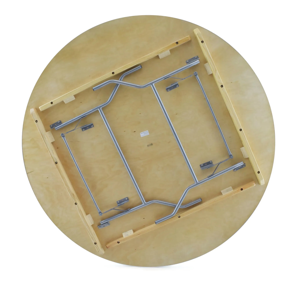 TitanPRO Heavy Duty Birchwood Folding Banquet Table - 72" Round