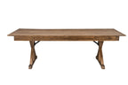Farmhouse Folding Farm Table - 40'' x 96'' - Rustic - X-Legs ColorRustic