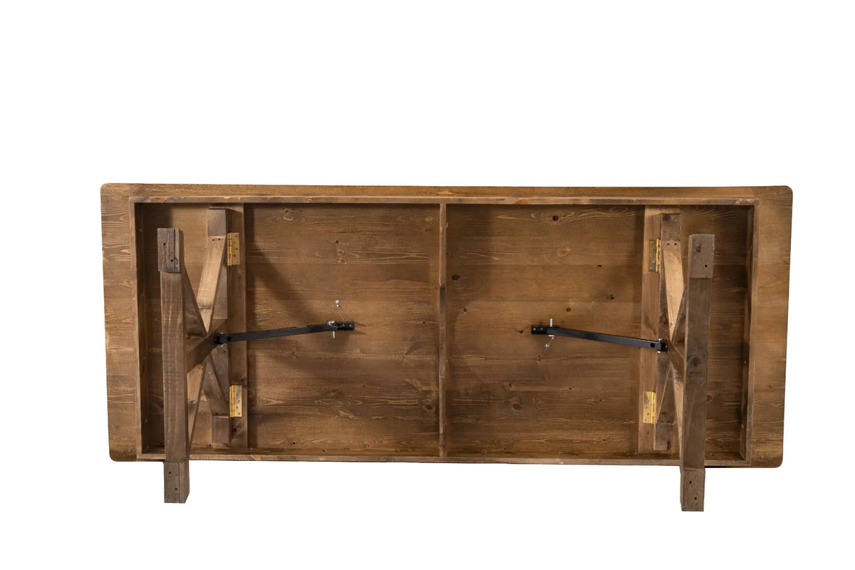 Farmhouse Folding Farm Table - 40'' x 96'' - Rustic - X-Legs ColorRustic