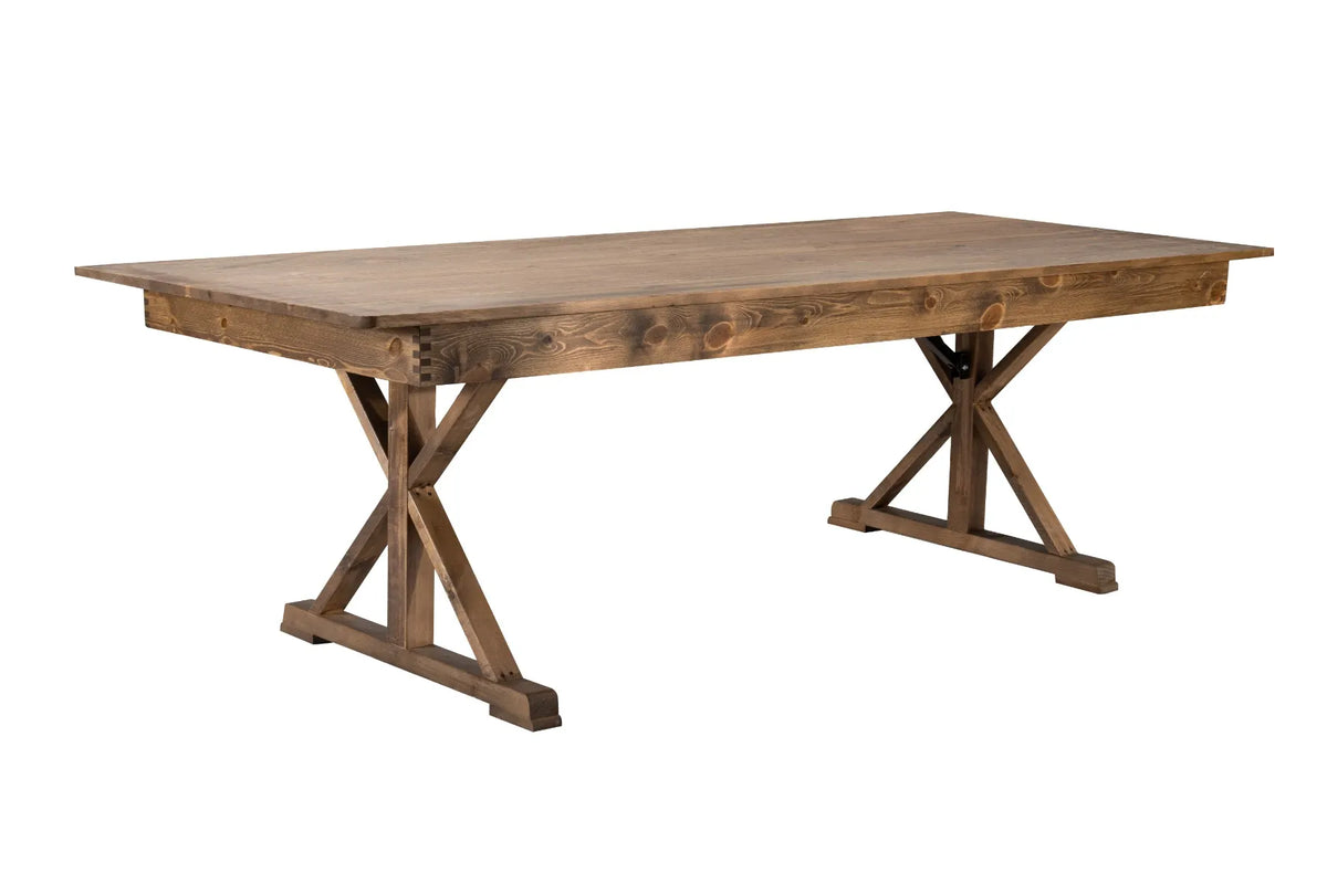 Farmhouse Folding Farm Table - 40'' x 96'' - Rustic - X-Legs ColorRustic Imagen principal del producto