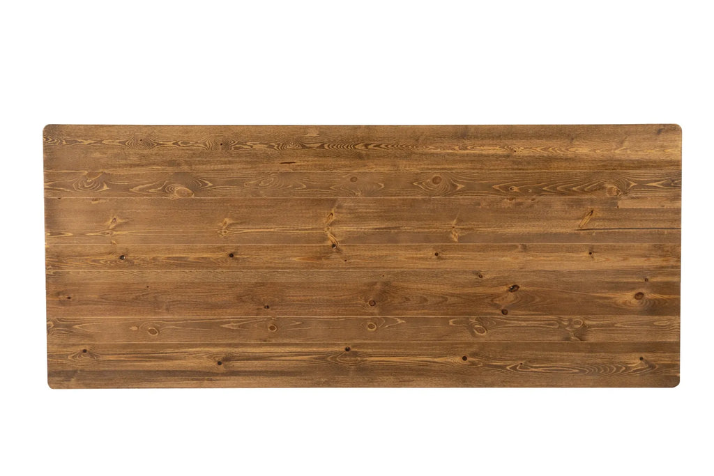 Farmhouse Folding Farm Table - 40'' x 96'' - Rustic - X-Legs ColorRustic