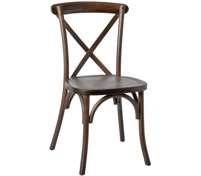 Brown Farmhouse Resin Cross Back Chair Main image