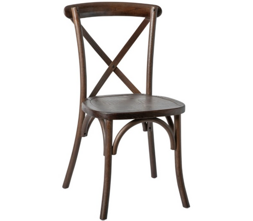 Brown Farmhouse Resin Cross Back Chair