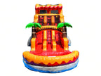 17 FT Dual Lane Volcano Wet and Dry Water Slide (15 oz Vinyl)