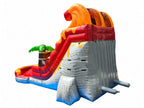 17 FT Dual Lane Volcano Wet and Dry Water Slide (15 oz Vinyl)