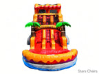 17 FT Dual Lane Volcano Wet and Dry Water Slide (15 oz Vinyl)
