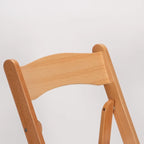 Wood Folding Chair - Natural with White Pad