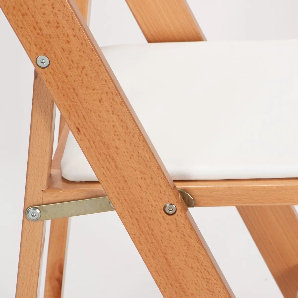 Wood Folding Chair - Natural with White Pad