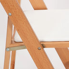 Wood Folding Chair - Natural with White Pad