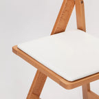 Wood Folding Chair - Natural with White Pad