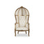Royal Canopy Throne Chair - White Vinyl/Gold Frame