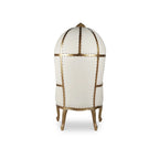 Royal Canopy Throne Chair - White Vinyl/Gold Frame