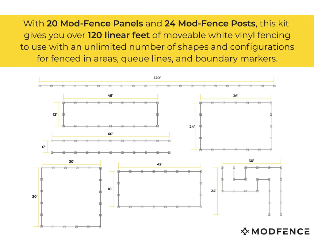 ModFence Picket Event Fencing Kit -  120ft