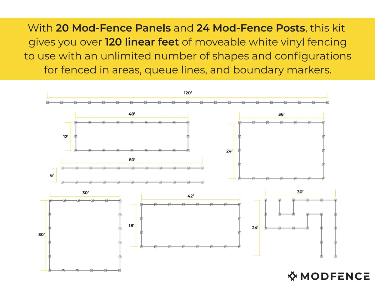 ModFence Picket Event Fencing Kit -  120ft
