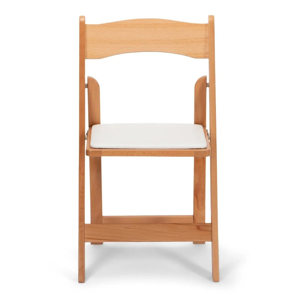Wood Folding Chair - Natural with White Pad