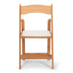 Wood Folding Chair - Natural with White Pad