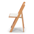 Wood Folding Chair - Natural with White Pad