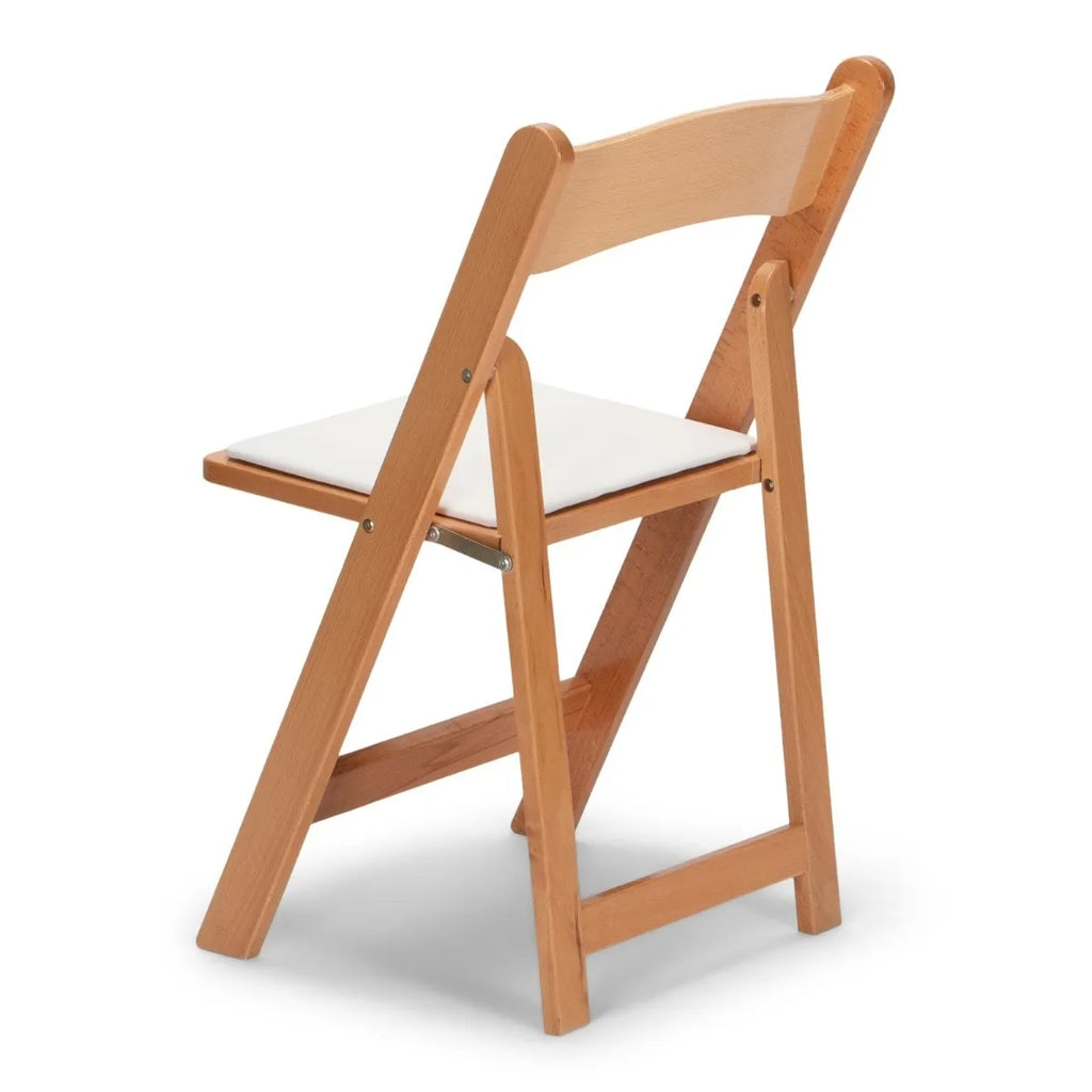 Wood Folding Chair - Natural with White Pad