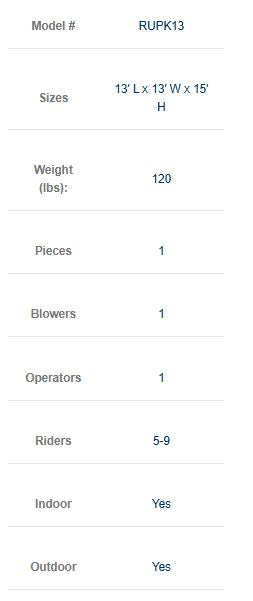 Inflatable Light-Commercial Pink Castle 13’x13′