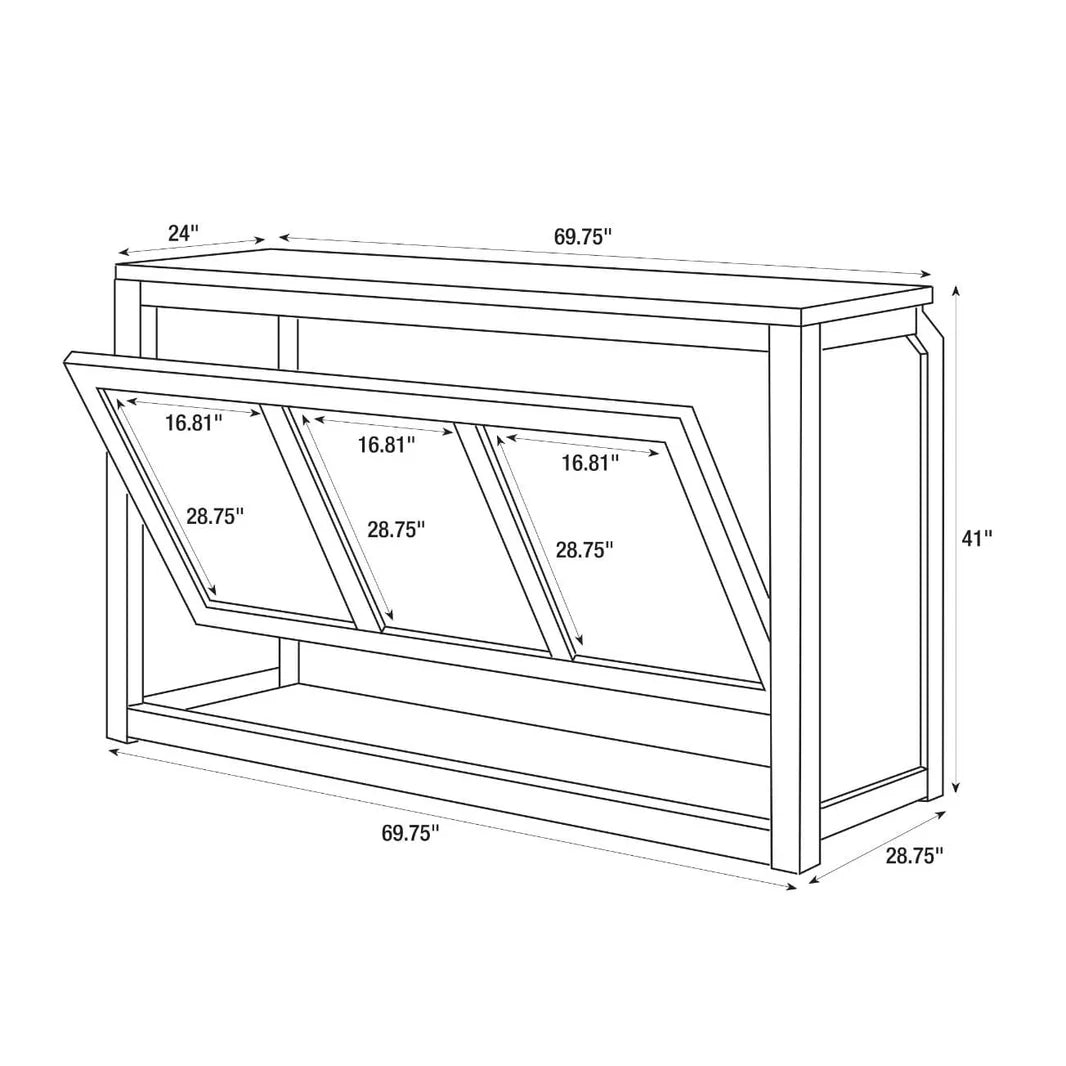 6' White Portable Folding Bar with HPL Reversible Front, Flush Top & Shelf
