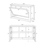 6' White Portable Folding Bar with HPL Reversible Front, Flush Top & Shelf