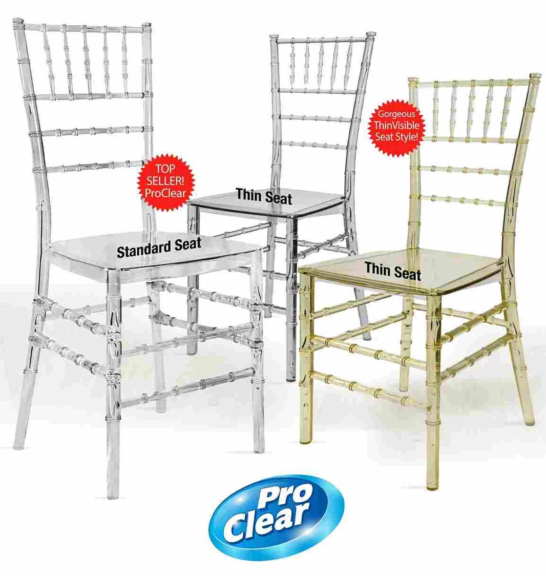 40 Chair Pack Clear Resin ProClear™ Chiavari Chair Free Shipping