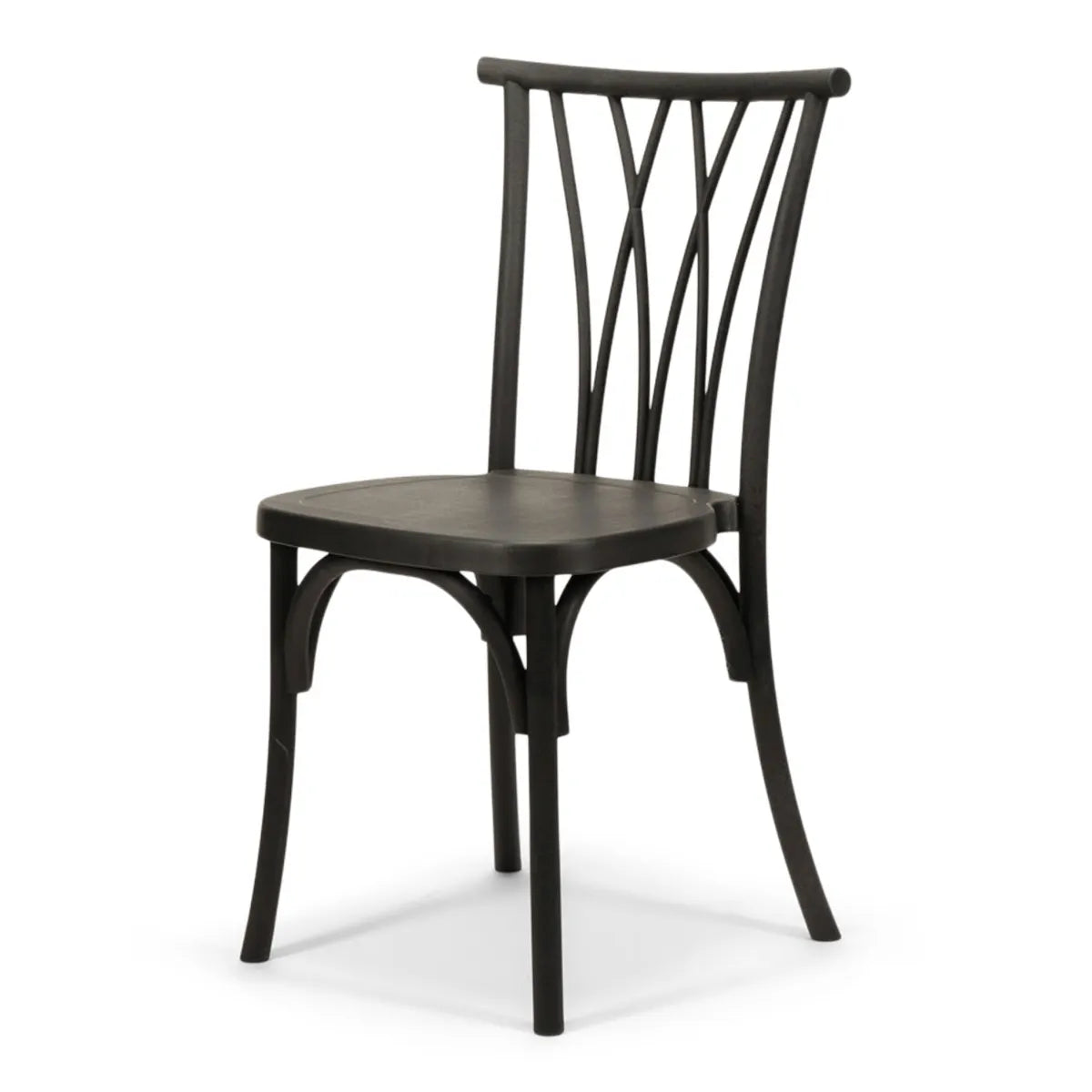 Resin Willow Stacking Chair 3 Colors available White, Black, Medium with Black Grain