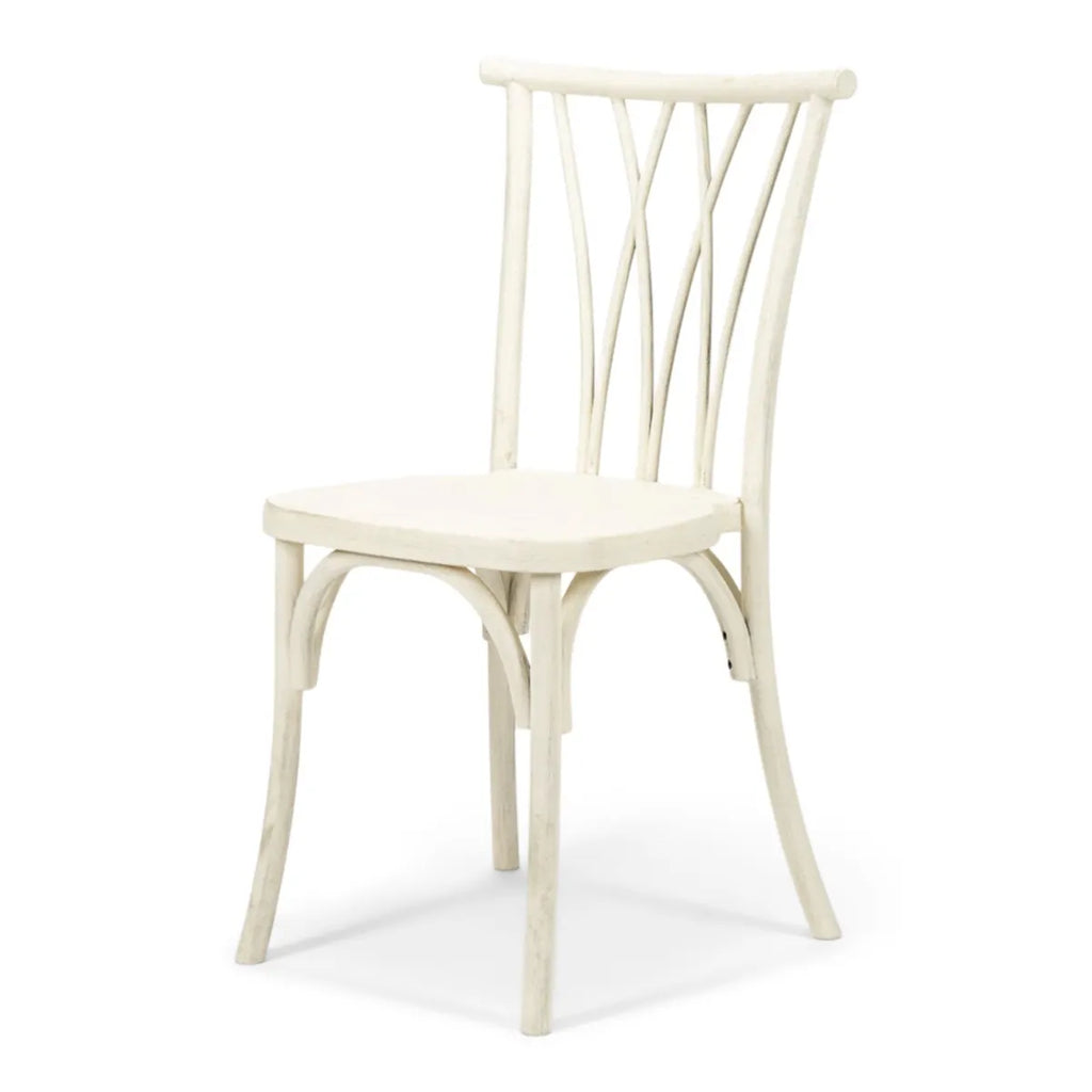 Resin Willow Stacking Chair 3 Colors available White, Black, Medium with Black Grain