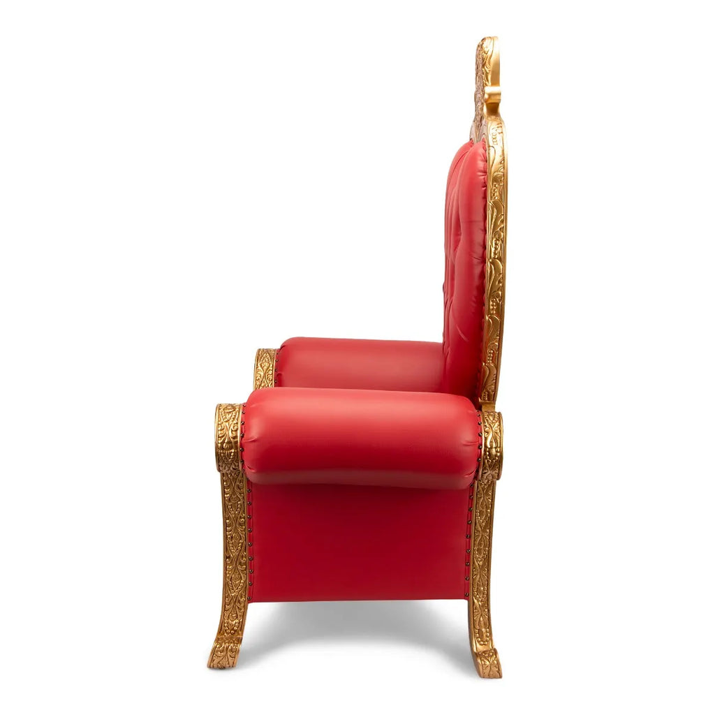 Royal Heart Throne Chair - Red Vinyl/Gold Frame