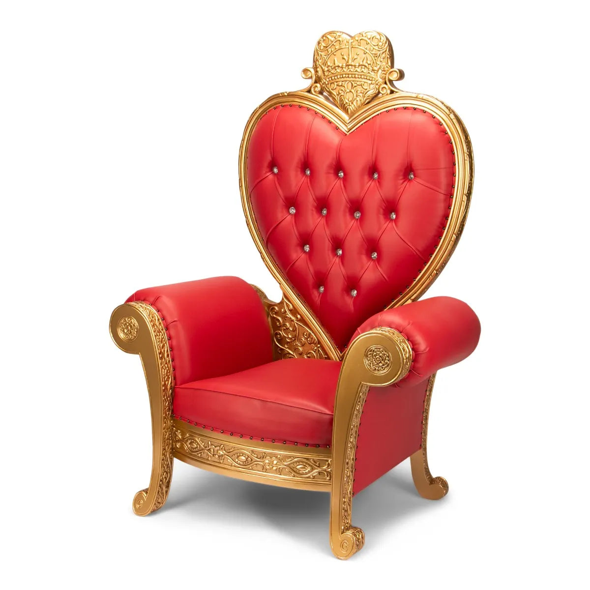 Silla de trono Royal Heart - Vinilo rojo/Marco dorado