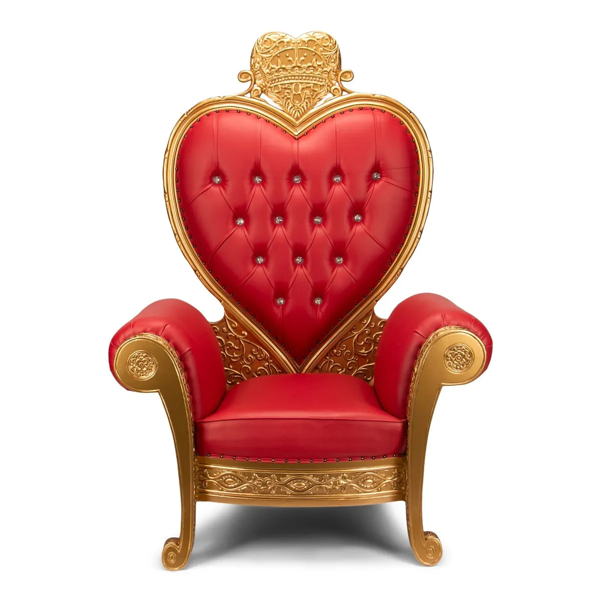 Silla de trono Royal Heart - Vinilo rojo/Marco dorado