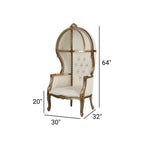 Royal Canopy Throne Chair - White Vinyl/Gold Frame