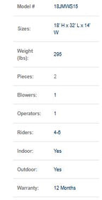 18 FT Jamaica Wet and Dry Water Slide (15 oz Vinyl)