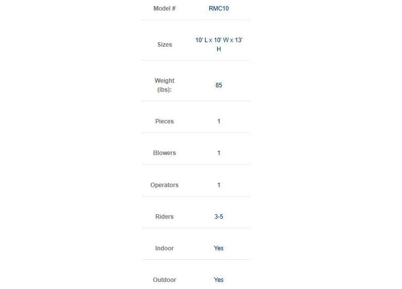 Inflatable Light Commercial Castle Bouncer 10’x10′