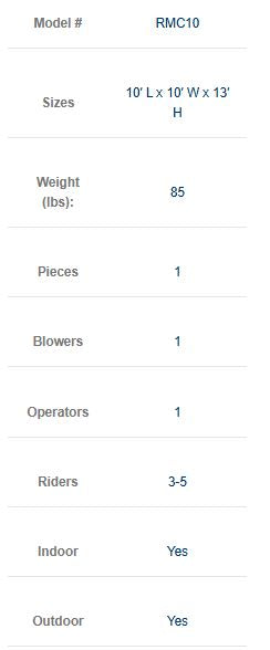 Light-Commercial Castle Bouncer 10’x10′ inflatable With blower