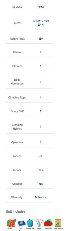 20 FT Inflatable Rock Wall