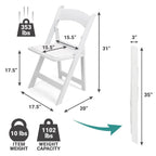Silla plegable de resina blanca TitanPRO™ 100 unidades