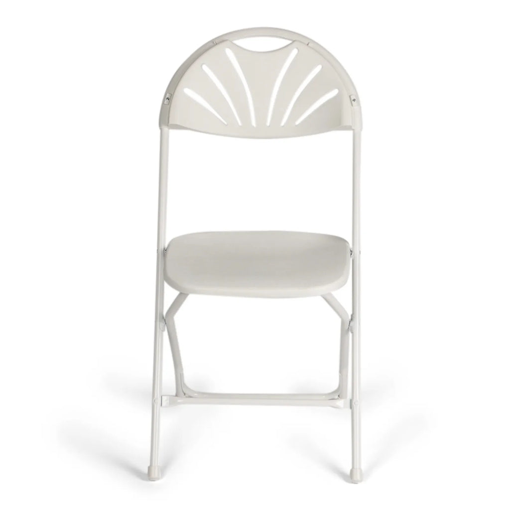 TitanPRO Fanback Plastic Folding Chair White