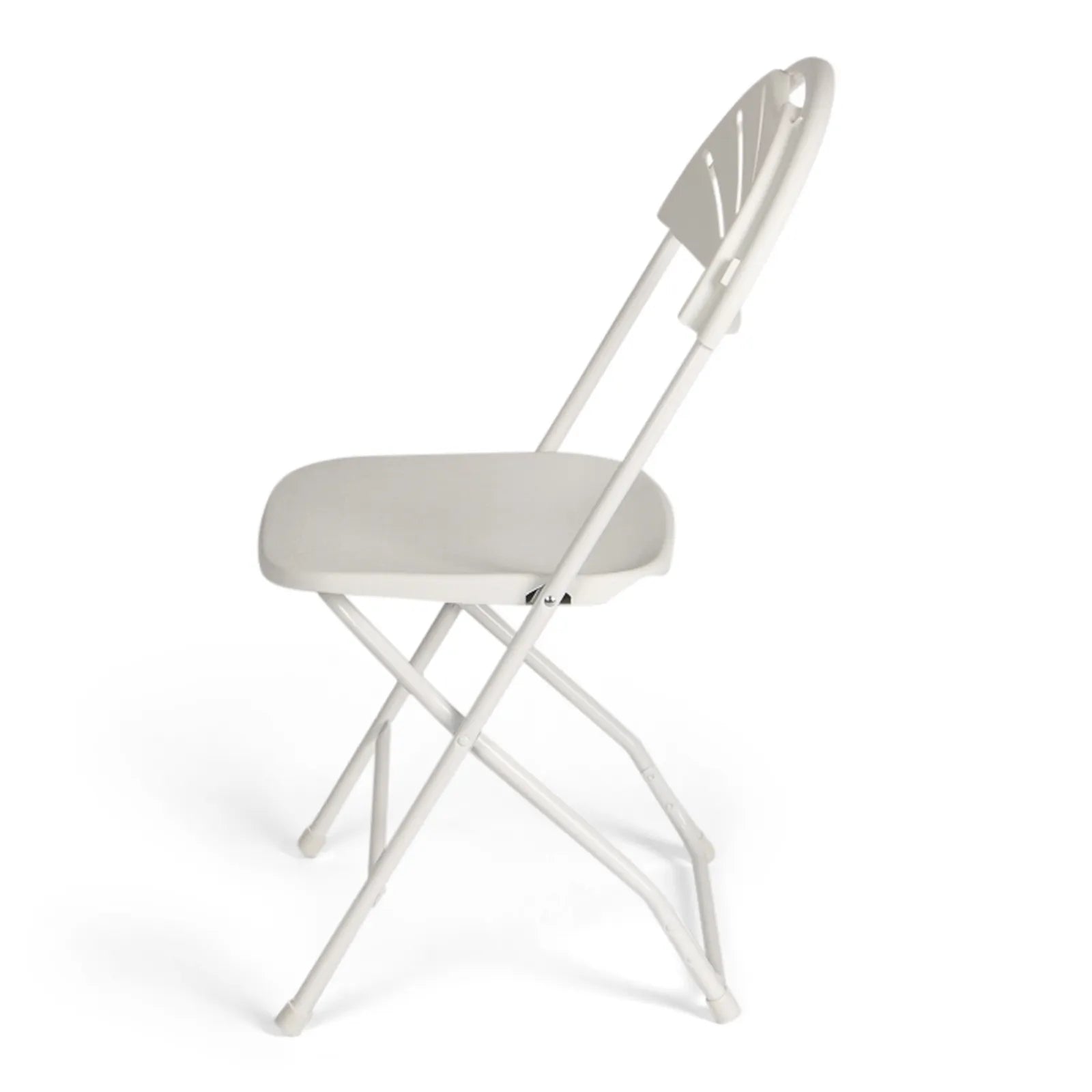 TitanPRO Fanback Plastic Folding Chair White