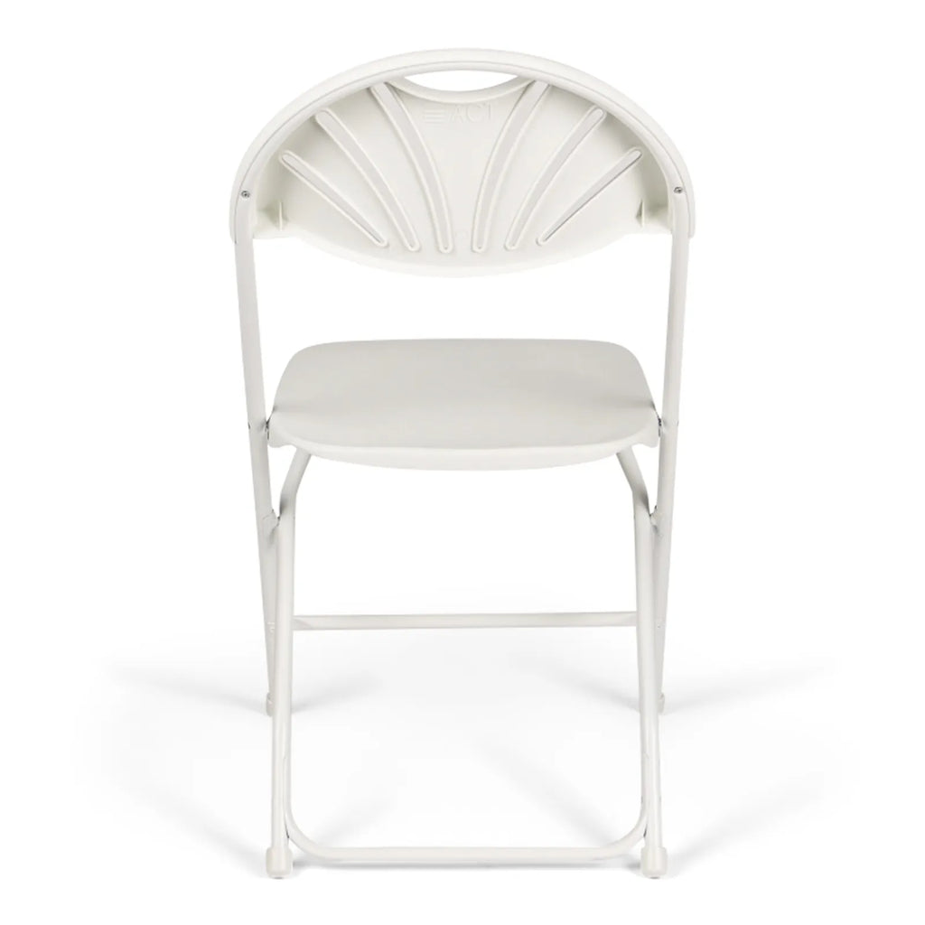 TitanPRO Fanback Plastic Folding Chair White
